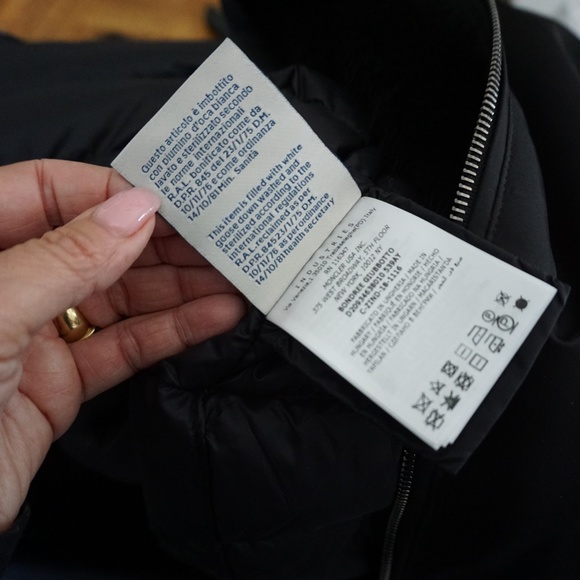 MONCLER Black Zipper Jacket Mink Fur Trim Lightweight - Picture 9 of 15